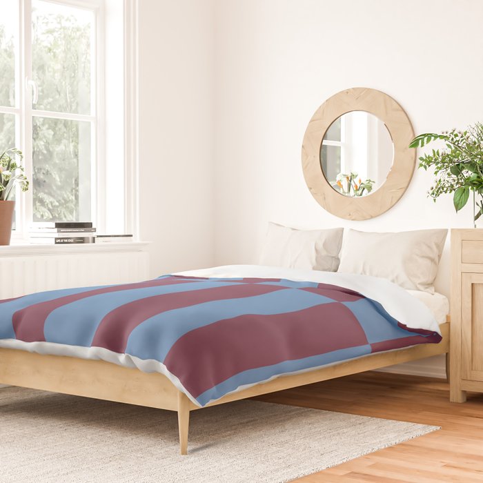 Duo II - Berry and Blue Stripes Duvet Cover Gallery Image 2