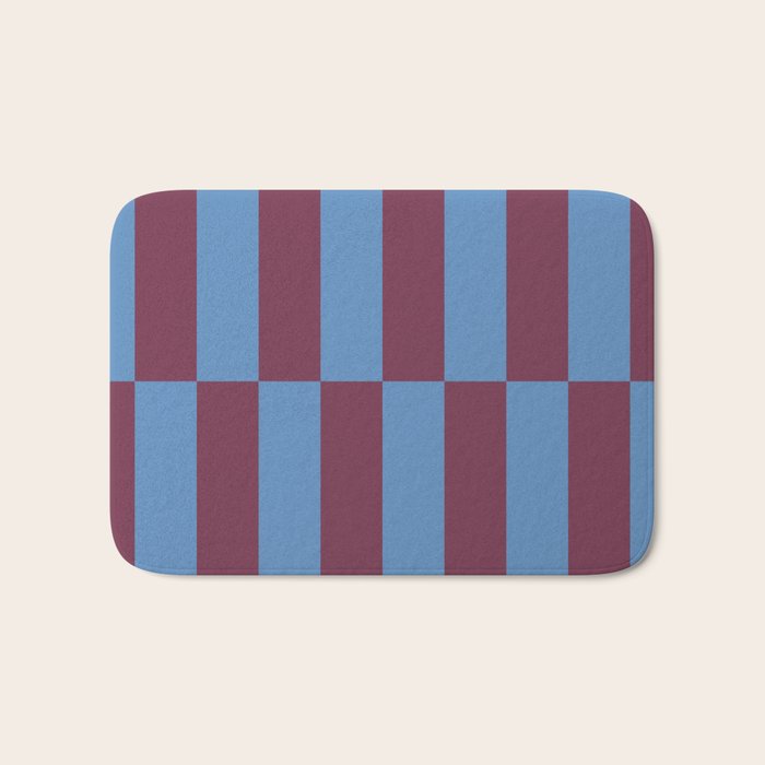 Duo II - Berry and Blue Stripes Bath Mat Gallery Image 1
