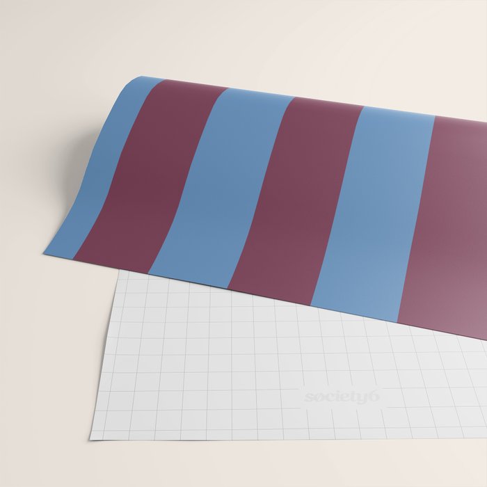 Duo II - Berry and Blue Stripes Wrapping Paper Gallery Image 2