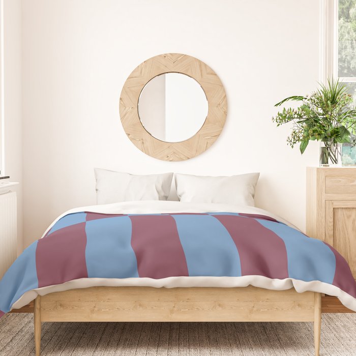 Duo II - Berry and Blue Stripes Duvet Cover Gallery Image 3