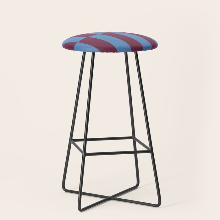 Duo II - Berry and Blue Stripes Stool Gallery Image 1