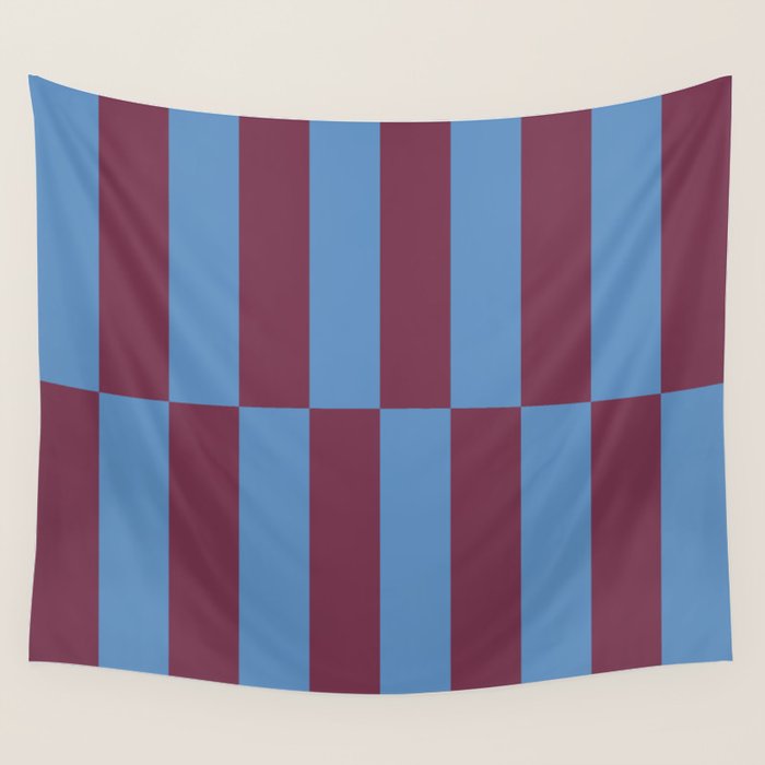 Duo II - Berry and Blue Stripes Wall Tapestry Gallery Image 4