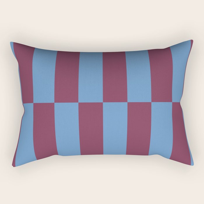 Duo II - Berry and Blue Stripes Rectangular Pillow Gallery Image 1