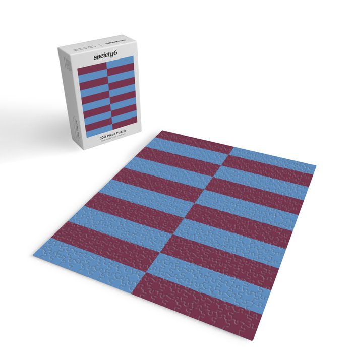 Duo II - Berry and Blue Stripes Jigsaw Puzzle Gallery Image 2
