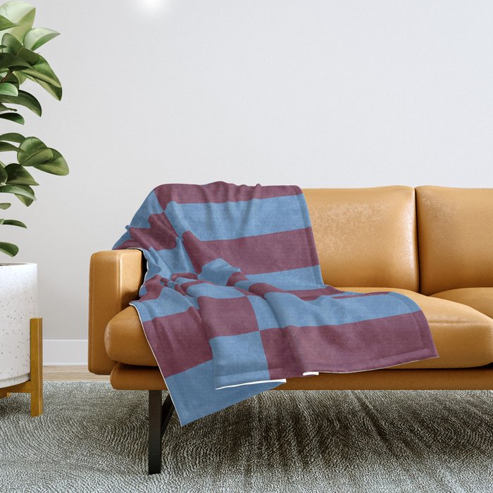 Duo II - Berry and Blue Stripes Throw Blanket Gallery Image 1