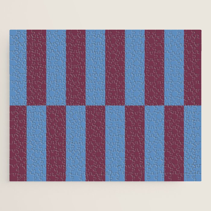 Duo II - Berry and Blue Stripes Jigsaw Puzzle Gallery Image 1
