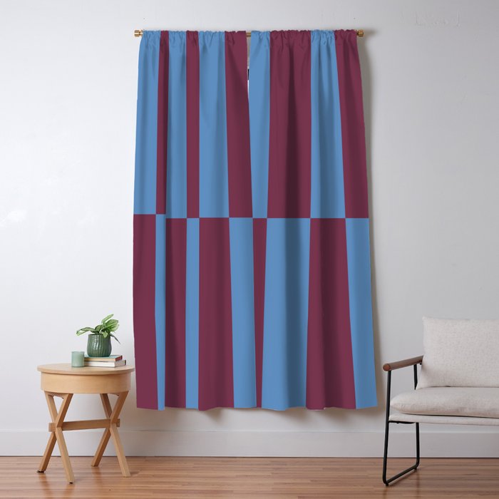 Duo II - Berry and Blue Stripes Window Curtain Gallery Image 5