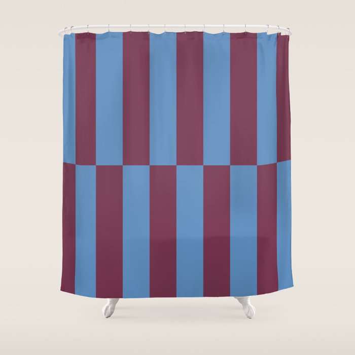 Duo II - Berry and Blue Stripes Shower Curtain Gallery Image 1