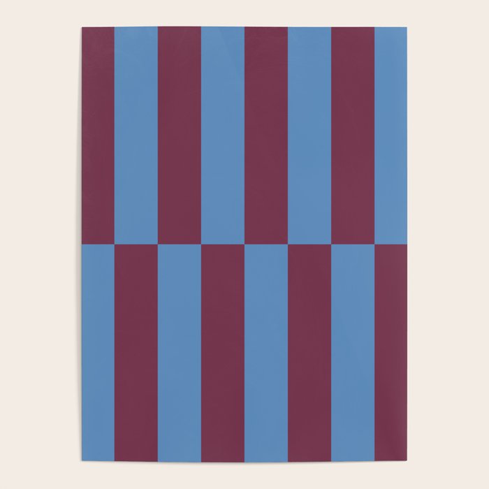 Duo II - Berry and Blue Stripes Poster Gallery Image 4