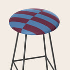 Duo II - Berry and Blue Stripes Stool Gallery Image 2