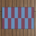 Duo II - Berry and Blue Stripes Outdoor Rug Gallery Image 1