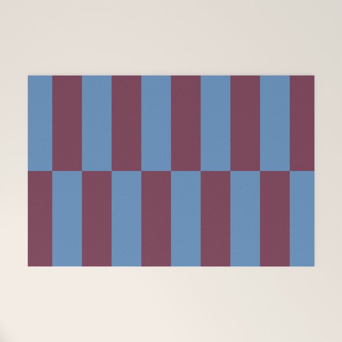 Duo II - Berry and Blue Stripes Welcome Mat Gallery Image 1