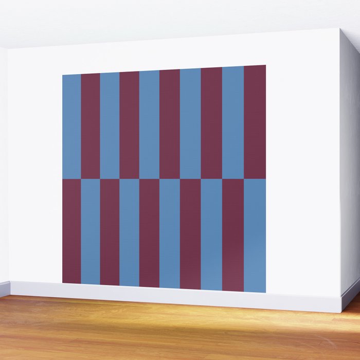 Duo II - Berry and Blue Stripes Wall Mural Gallery Image 2