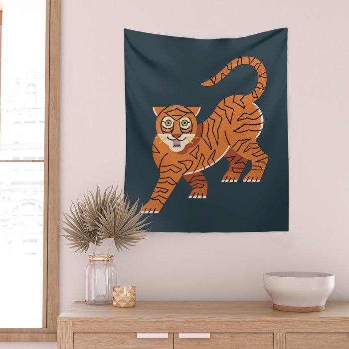 Rawr, Tiger! Wall Tapestry Gallery Image 2