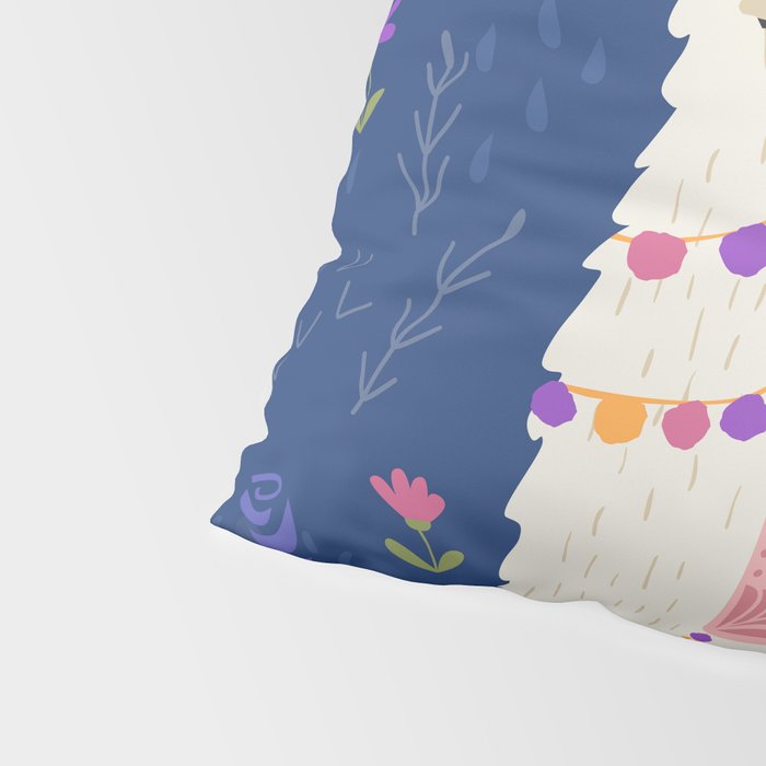 Llama on Blue Pillow Sham Gallery Image 4