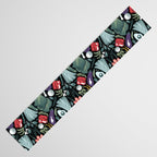 Go veggie // black background sage green mint goldenrod yellow coral and purple beet vegetables Table Runner Gallery Image 3
