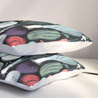 Go veggie // black background sage green mint goldenrod yellow coral and purple beet vegetables Pillow Sham Gallery Image 3