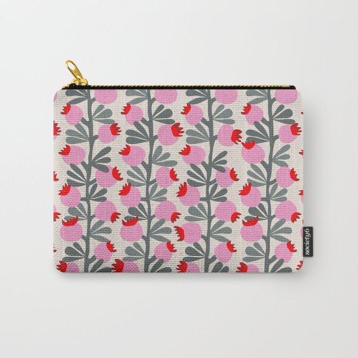 Minimal nordic flower pink Carry All Pouch Gallery Image 1