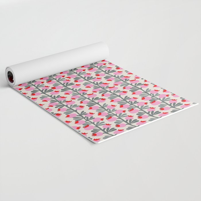 Minimal nordic flower pink Yoga Mat Gallery Image 2