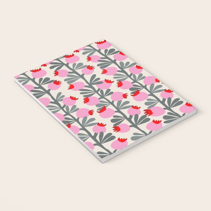 Minimal nordic flower pink Notebook Gallery Image 3