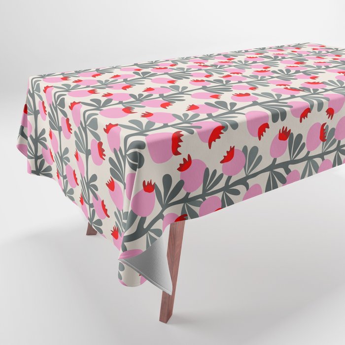 Minimal nordic flower pink Tablecloth
