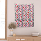 Minimal nordic flower pink Wall Tapestry Gallery Image 2