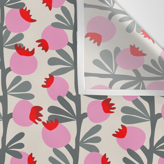 Minimal nordic flower pink Wall Tapestry Gallery Image 3