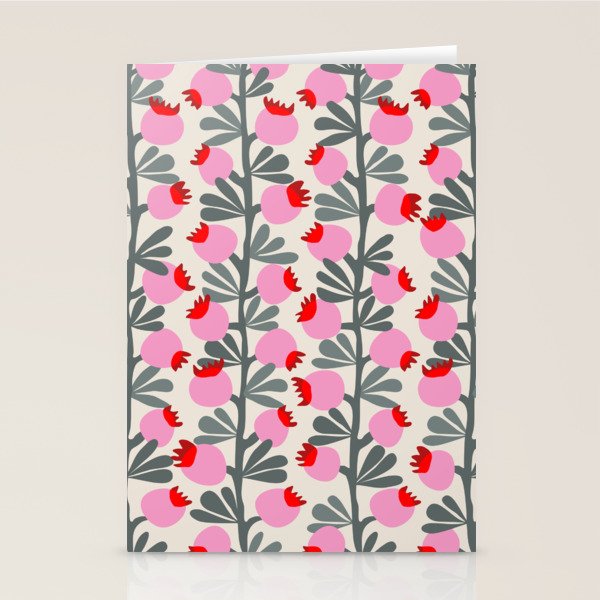 Minimal nordic flower pink Stationery Card Gallery Image 2