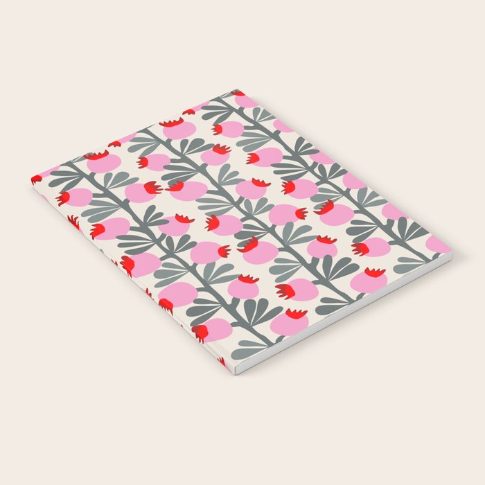 Minimal nordic flower pink Notebook Gallery Image 1