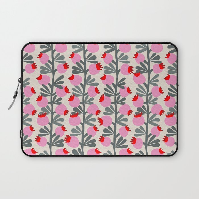 Minimal nordic flower pink Laptop Sleeve Gallery Image 1