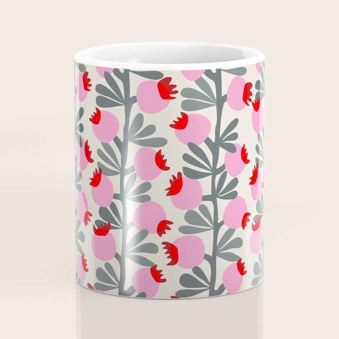Minimal nordic flower pink Coffee Mug Gallery Image 4