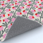 Minimal nordic flower pink Rug Gallery Image 4