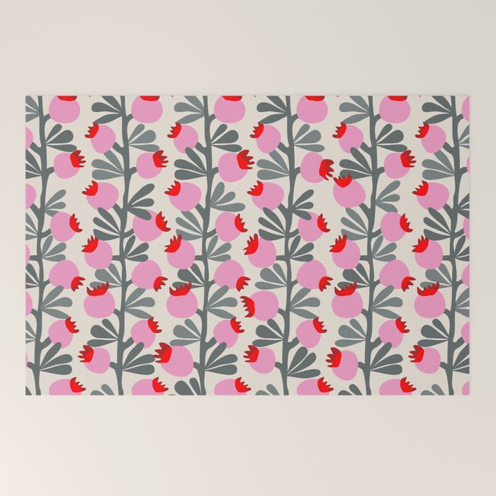 Minimal nordic flower pink Welcome Mat Gallery Image 2
