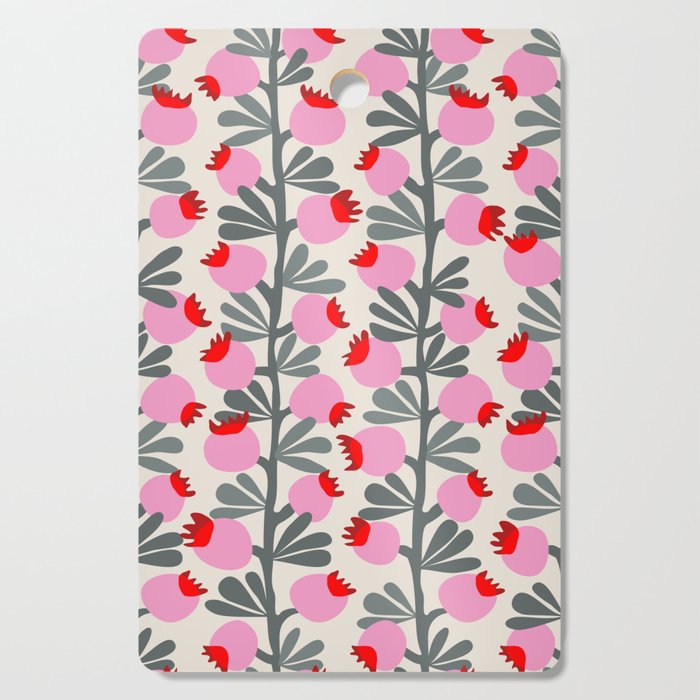Minimal nordic flower pink Cutting Board Gallery Image 1