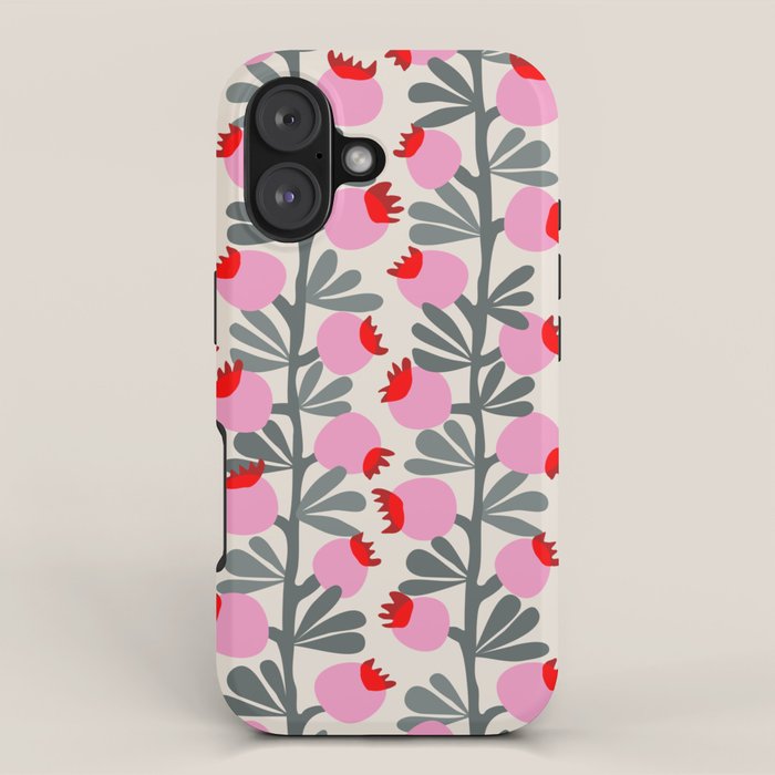 Minimal nordic flower pink iPhone Case Gallery Image 1