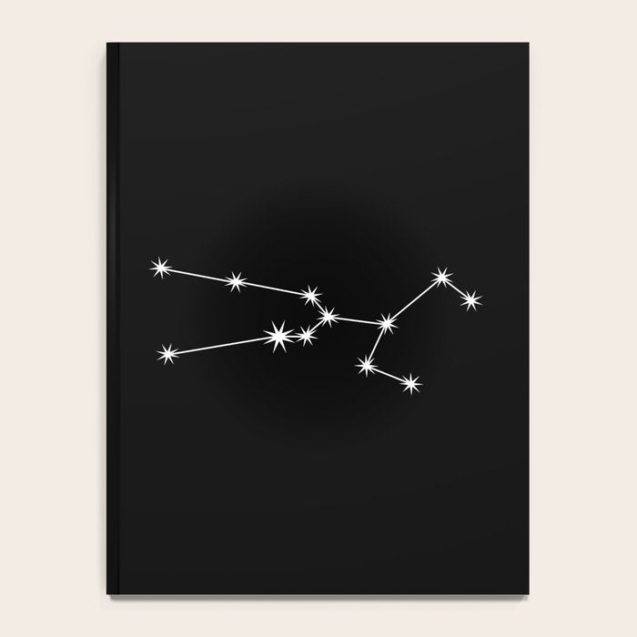 Taurus Zodiac Star Constellation Line Art Black Notebook Gallery Image 4