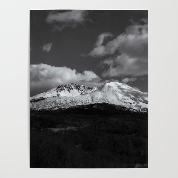 Mount Saint Helens Black and White II Poster Gallery Image 1