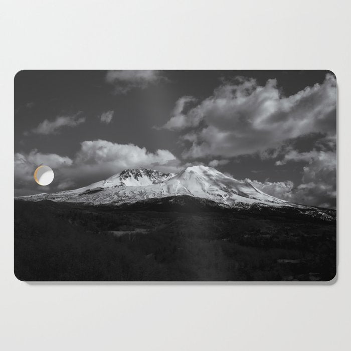 Mount Saint Helens Black and White II Cutting Board Gallery Image 1