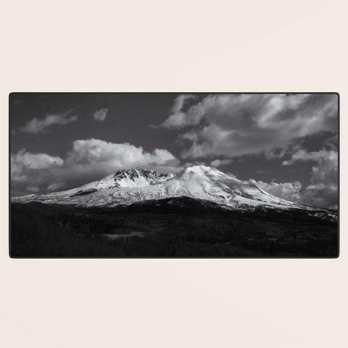 Mount Saint Helens Black and White II Desk Mat Gallery Image 3