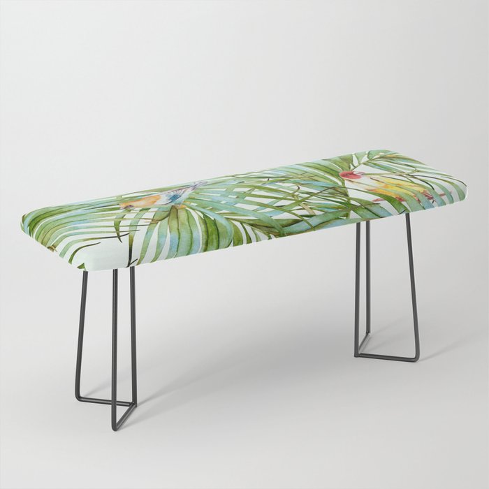 Birds on the leaves of the jungle Bench Gallery Image 1