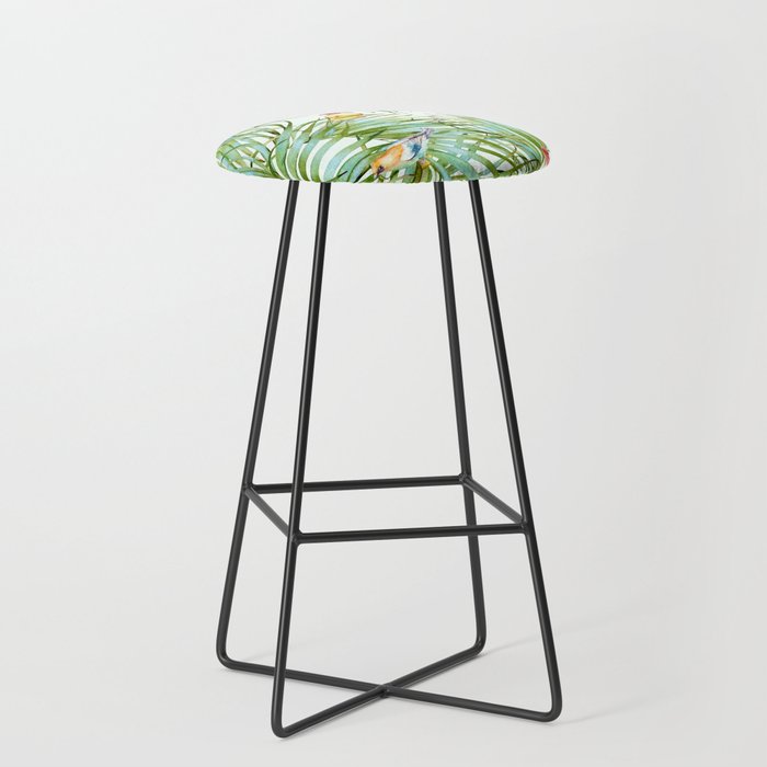 Birds on the leaves of the jungle Stool Gallery Image 1