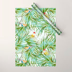 Birds on the leaves of the jungle Wrapping Paper Gallery Image 1