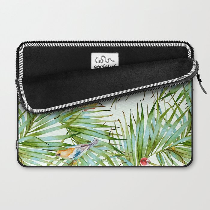 Birds on the leaves of the jungle Laptop Sleeve Gallery Image 2