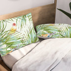 Birds on the leaves of the jungle Pillow Sham Gallery Image 2