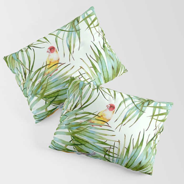Birds on the leaves of the jungle Pillow Sham Gallery Image 3