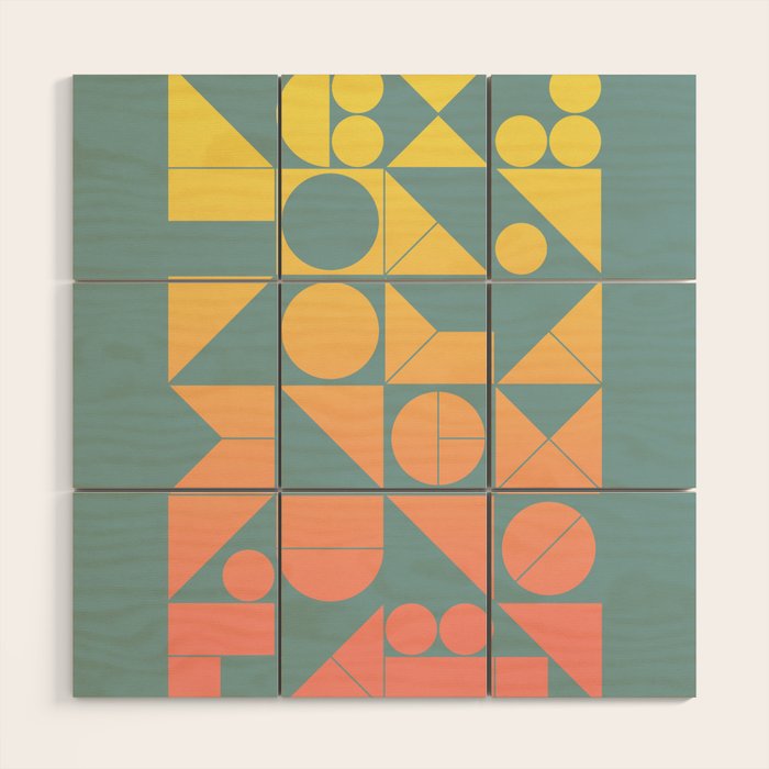 Modern Geometric 06 Wood Wall Art Gallery Image 1