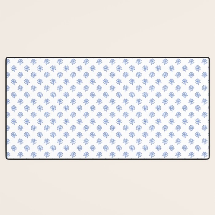 Small Distressed Block Print - Cobalt Desk Mat Gallery Image 3