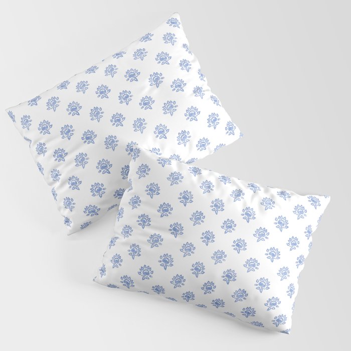Small Distressed Block Print - Cobalt Pillow Sham Gallery Image 1