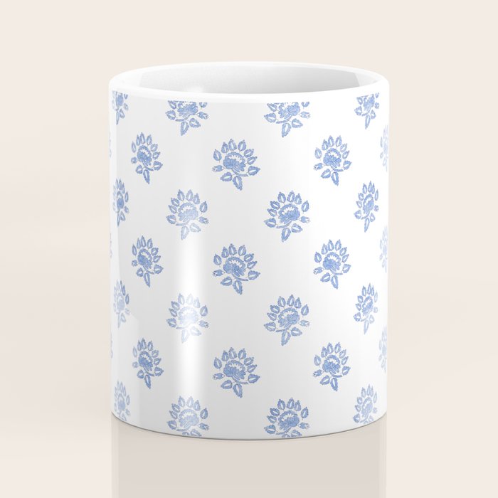 Small Distressed Block Print - Cobalt Coffee Mug Gallery Image 4