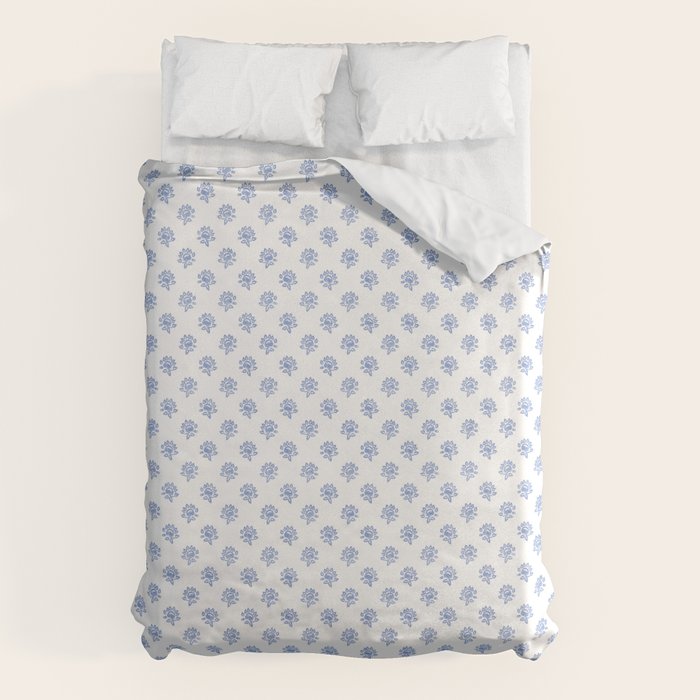 Small Distressed Block Print - Cobalt Duvet Cover Gallery Image 1